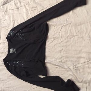 So girls 10/12 long sleeve shrug black